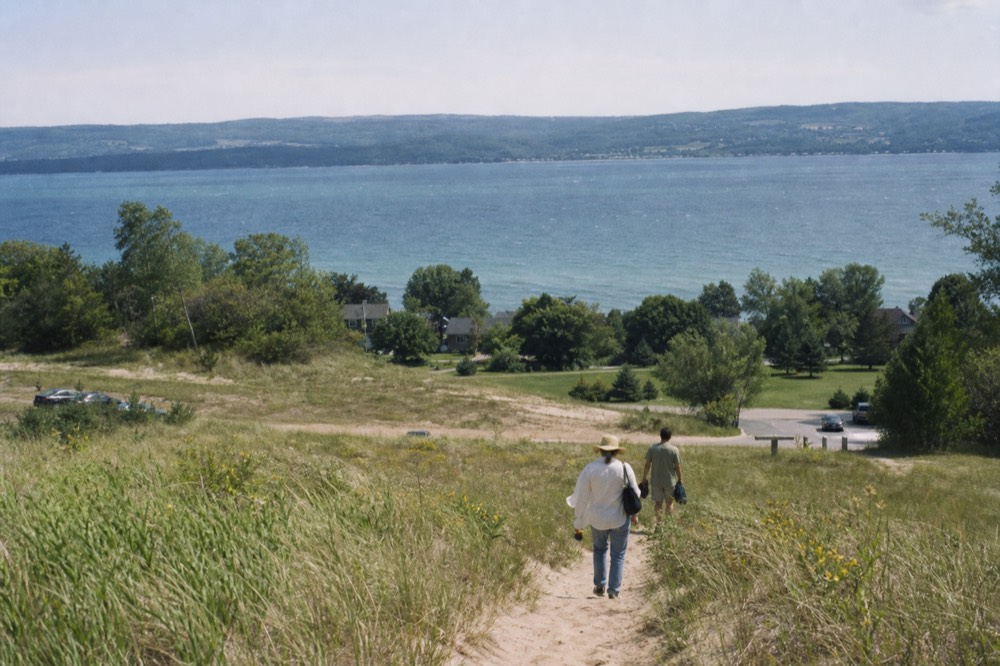 View over Grand Traverse Bay from a Traverse City hillside