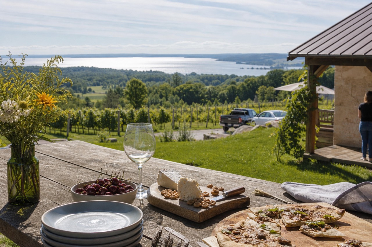 Traverse City winery food spread